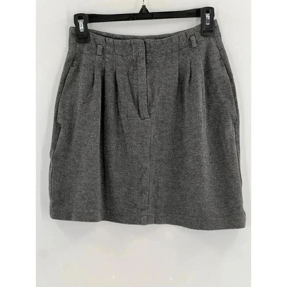 theory Women Size 4 (25"W x 16"L) Mini Pencil Skirt "DEBRA" Gray Pockets EUC